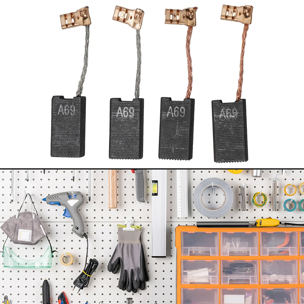 Bosch Carbon Brushes 1617014122 1617014138 Auto Cut – 4 Pack Carbon Brush Set Qme