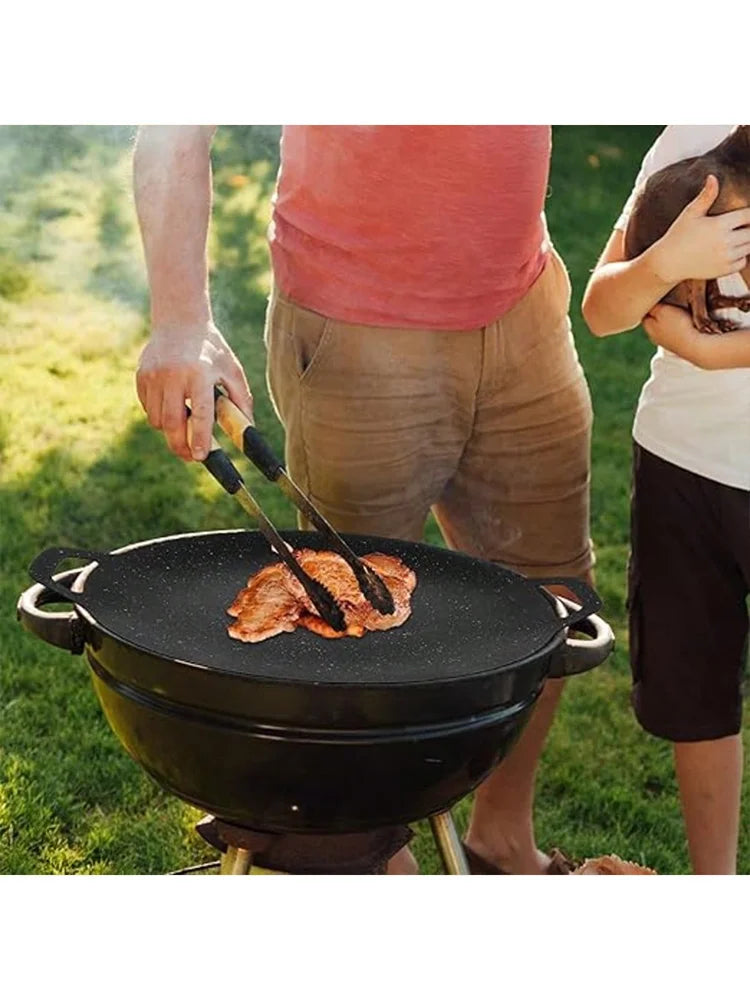 Non-Stick Korean BBQ Baking Tray | Black Vermiculite Coated BBQ Baking Tray Qme 11.81inch