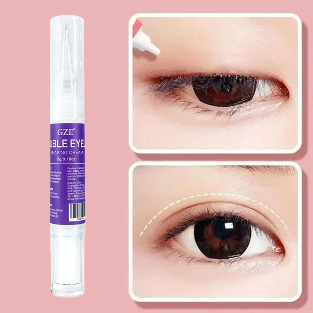 GZE Double Eyelid Pen & Skin Shaping Cream – Bigger Eyes Eyelid Shaping Pen Qme