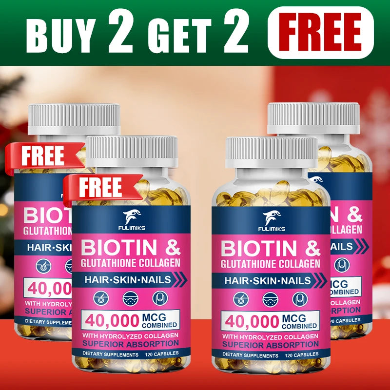 Biotin Glutathione Collagen Capsules – Skin, Hair & Nails Beauty Supplement Capsules Qst