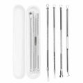 Blackhead Comedone Extractor Tool Set – 4-Piece Pore Cleaner Skin Care Tool Set Qme Silver