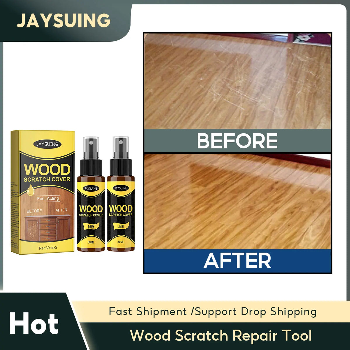 Wood Scratch Repair Kit – Floor Gap Filler & Beeswax Polish Wood Repair Kit Qme