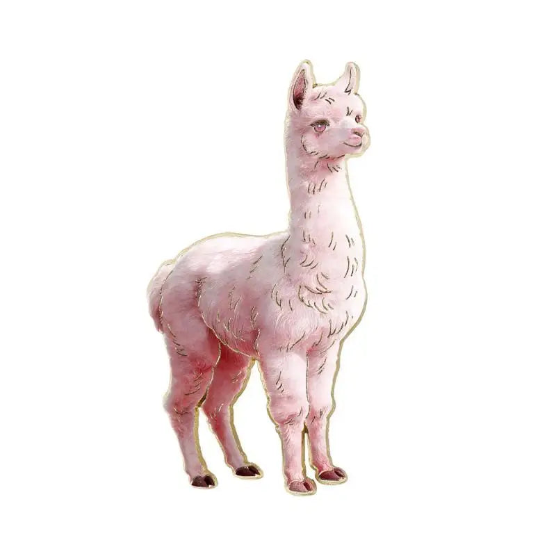Cute Cartoon Alpaca Lapel Pin – Zinc Alloy Badge, 4 Styles Lapel Pin Badge Qme