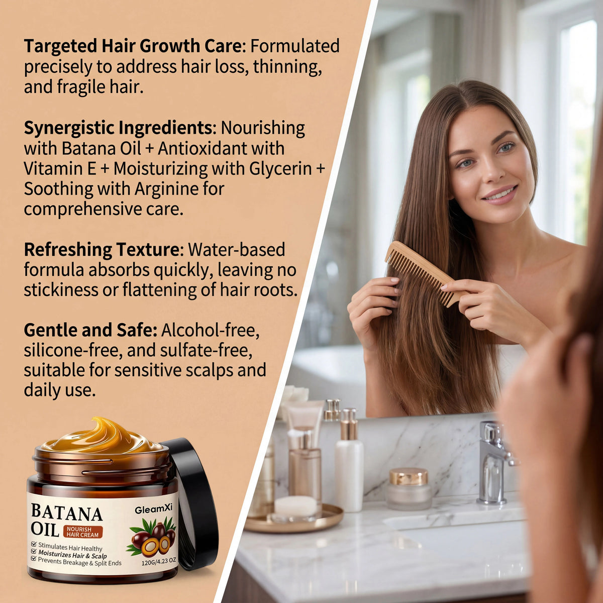Gleamxi Batana Oil Hair Conditioner – Nourish & Strengthen 120g Hair Conditioner Qst
