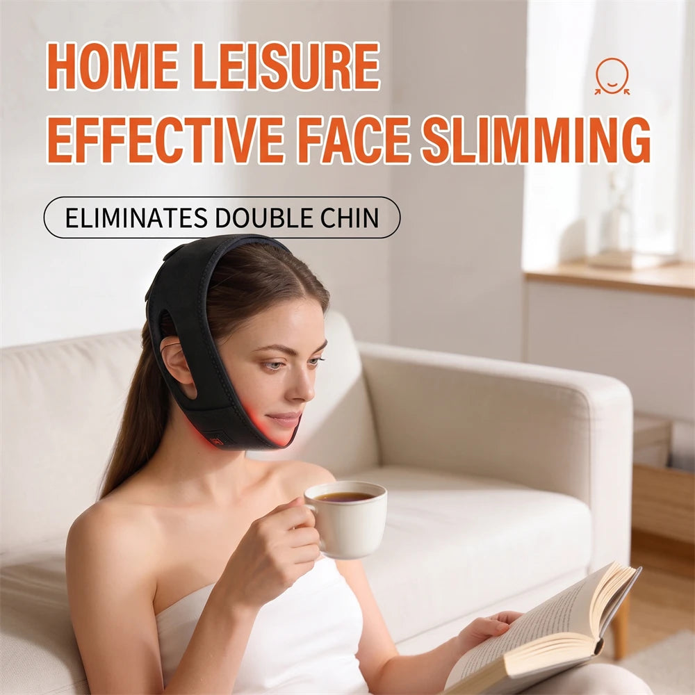Red Light Therapy Chin Strap 660nm – Face Lifting & Skin Toning Red Light Therapy Device Qst