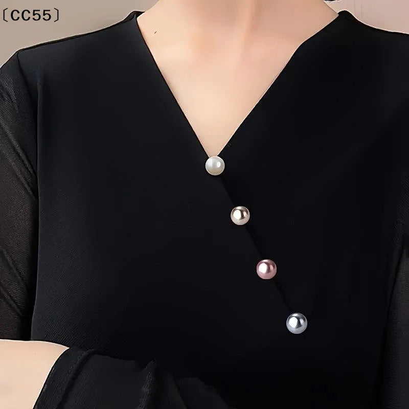 10pcs Pearl Button Pins – DIY Decorative Safety Brooch Covers Decorative Button Pins Qst