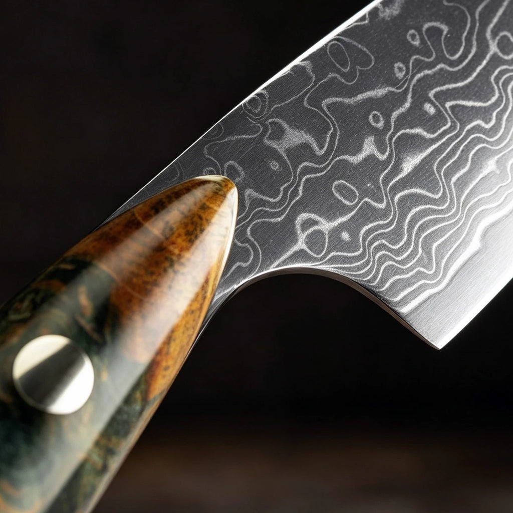 XITUO 3.5" Damascus Steel Paring Knife – Wood Handle Damascus Paring Knife Qst