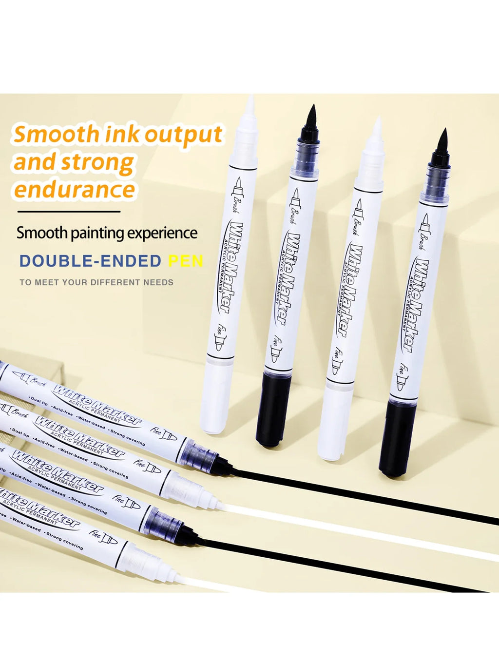 Dual Tip Acrylic Paint Pens – Large Capacity Permanent Markers Acrylic Paint Pen Qme