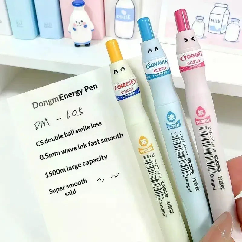 Milk Bottle Gel Pens – Large Capacity Quick-Drying Set of 2 Gel Pen Set Qme