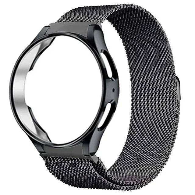 TPU Case & Metal Strap Samsung Galaxy Watch 6 Classic 47mm Smartwatch Case & Strap Qme Black B Watch 5Pro 45mm