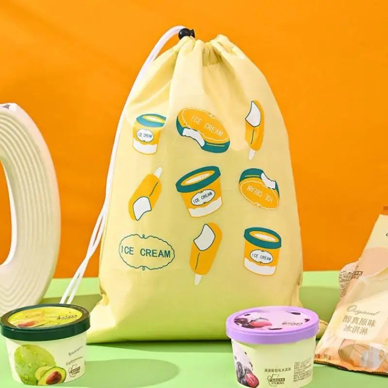 Reusable Fruit & Vegetable Insulated Fresh-Keeping Drawstring Bags Food Storage Bags Qst A2