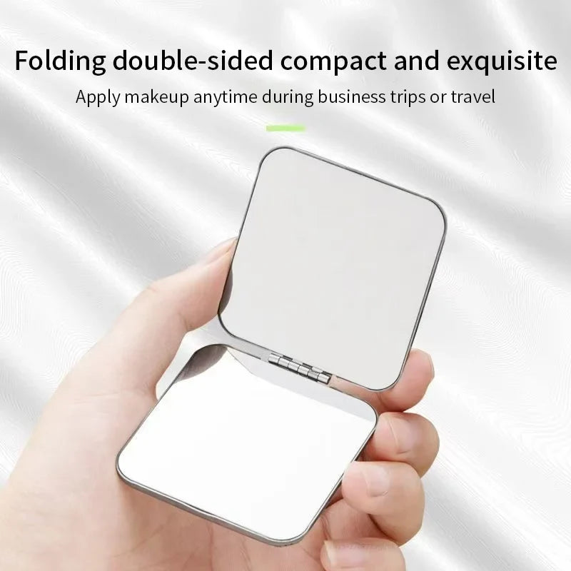 Portable Stainless Steel Pocket Makeup Mirror – Foldable 6.5cm Pocket Makeup Mirror Qme