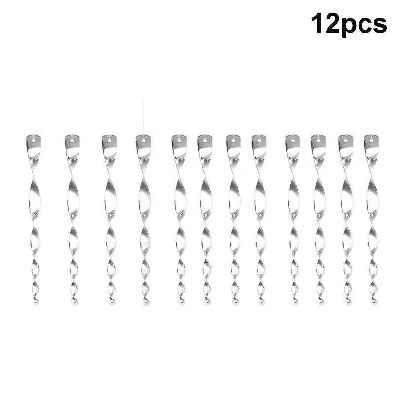 Sparkling Bird Repellent Spiral Reflectors – Hanging Deterrents Bird Deterrent Spiral Qme 12pcs Silver