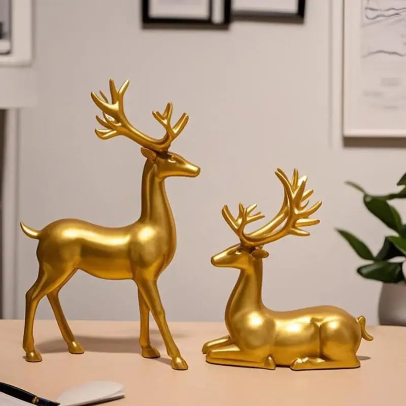 Rustic Christmas Reindeer Table Ornament | Indoor Xmas Decor Christmas Figurine Qme