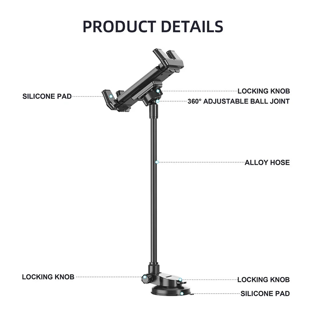 Suction Cup Dashboard Phone Tablet Holder Long Arm Gooseneck Car Phone Mount Qme