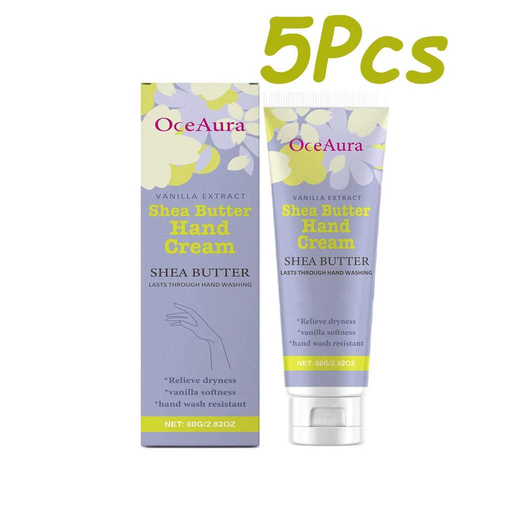 Shea Butter Hand Cream – Deep Hydration, Fast-Absorbing Moisturizing Hand Cream Qme 5Pcs