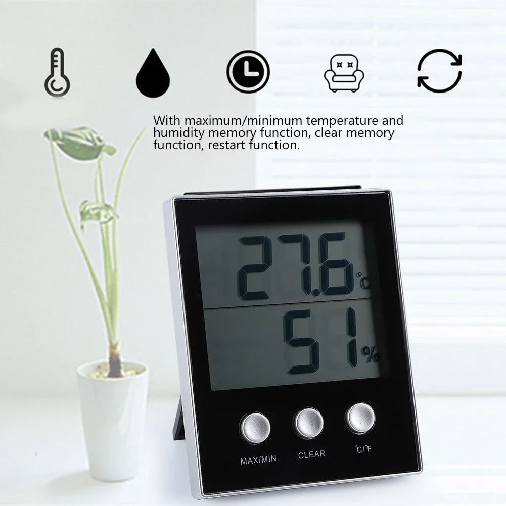 LCD Digital Thermometer Hygrometer – Indoor Temp & Humidity Digital Hygrometer Thermometer Qme