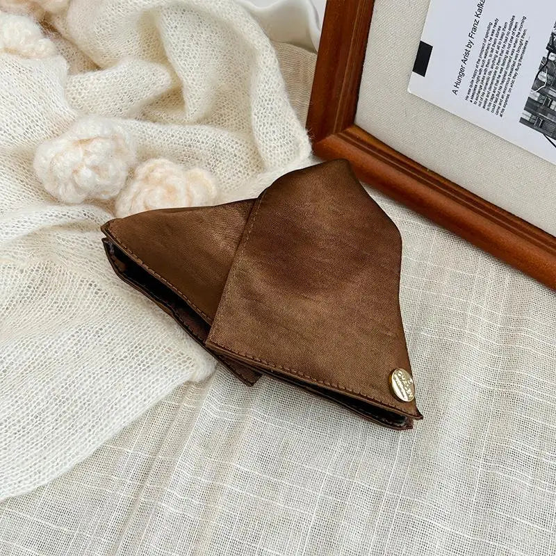 French Fabric Shell Triangle Shark Clip Hair Accessory Hair Clip Qst Brown