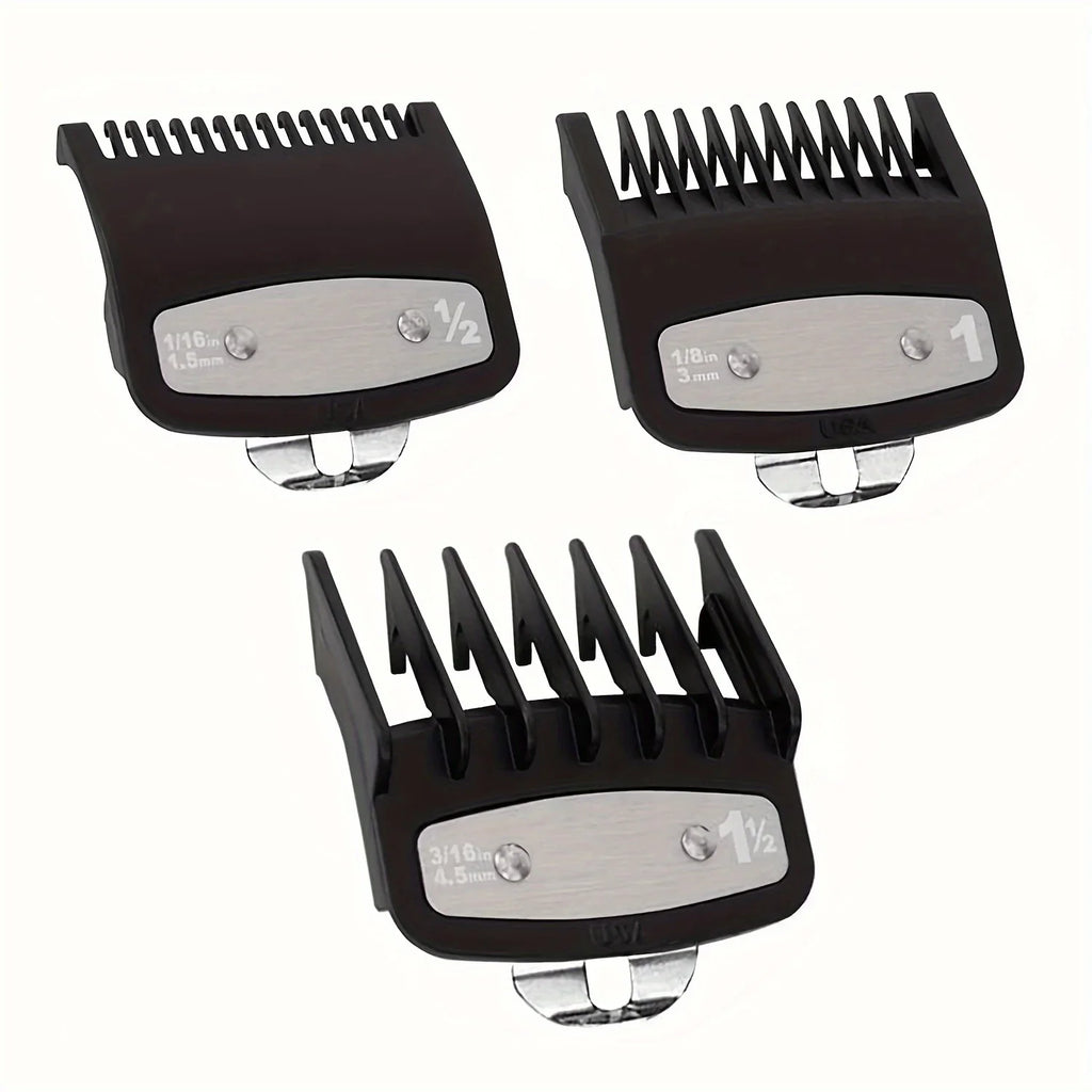 3-Piece Hair Clipper Guide Comb Set – Fade & Taper Cuts Clipper Guide Combs Qme