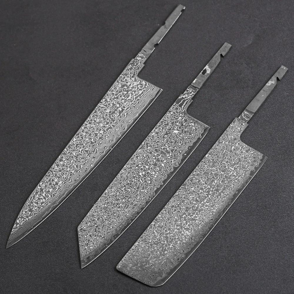 TURWHO Damascus VG10 Knife Blank Set – Kiritsuke & Nakiri DIY Knife Blank Set Qst