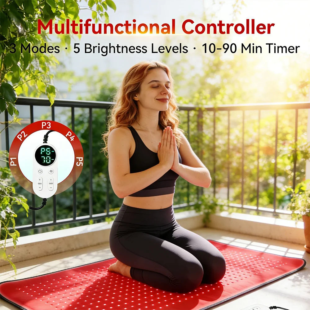 Red Light Therapy Mat 39"x24" – 480 LEDs 660nm 850nm Full Body Red Light Therapy Mat Qst