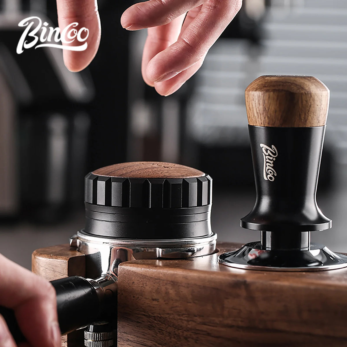 Bincoo 51/58mm Coffee Tamper & Distributor Kit – Stainless Steel Espresso Tamper Kit Qst