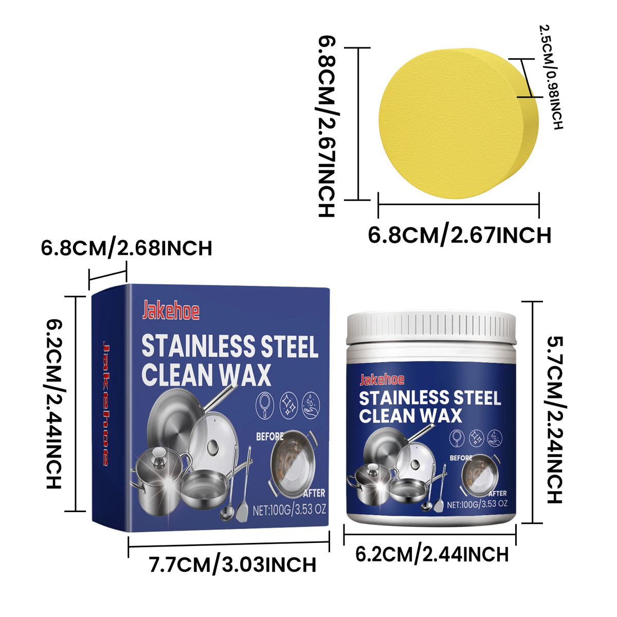 Stainless Steel Cleaner Wax 100g – Cookware Polishing Paste Cookware Cleaning Paste Qst