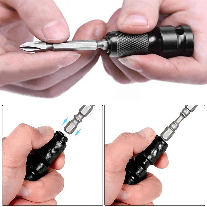 Impact Wrench Drill Adapter 1/2" to 1/4" Hex Converter Bit Power Tool Adapter Qme