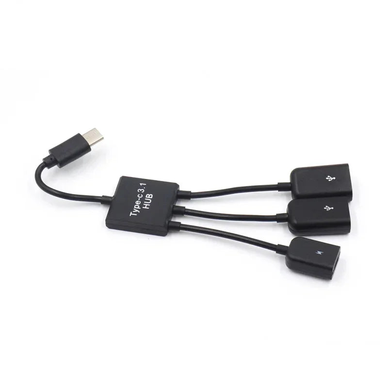 Micro USB & USB-C OTG Hub Adapter – Dual USB 2.0 Host USB OTG Hub Adapter Qme