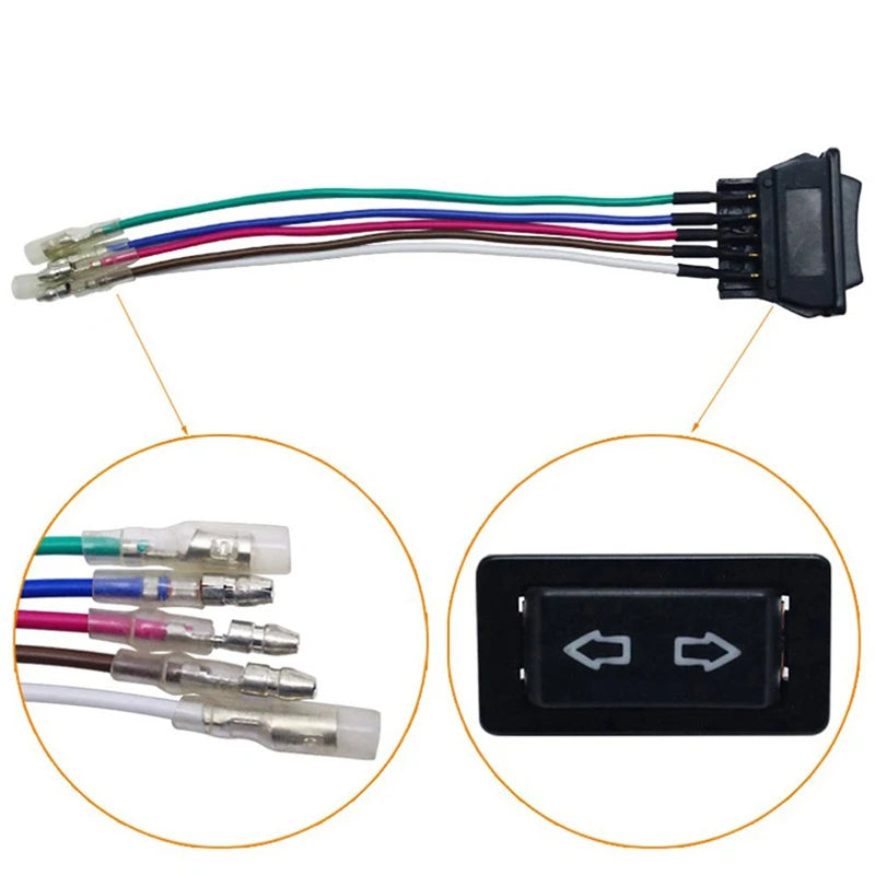 Universal 5-Pin 12V/24V Car Power Window Switch with LED Window Switch Qst