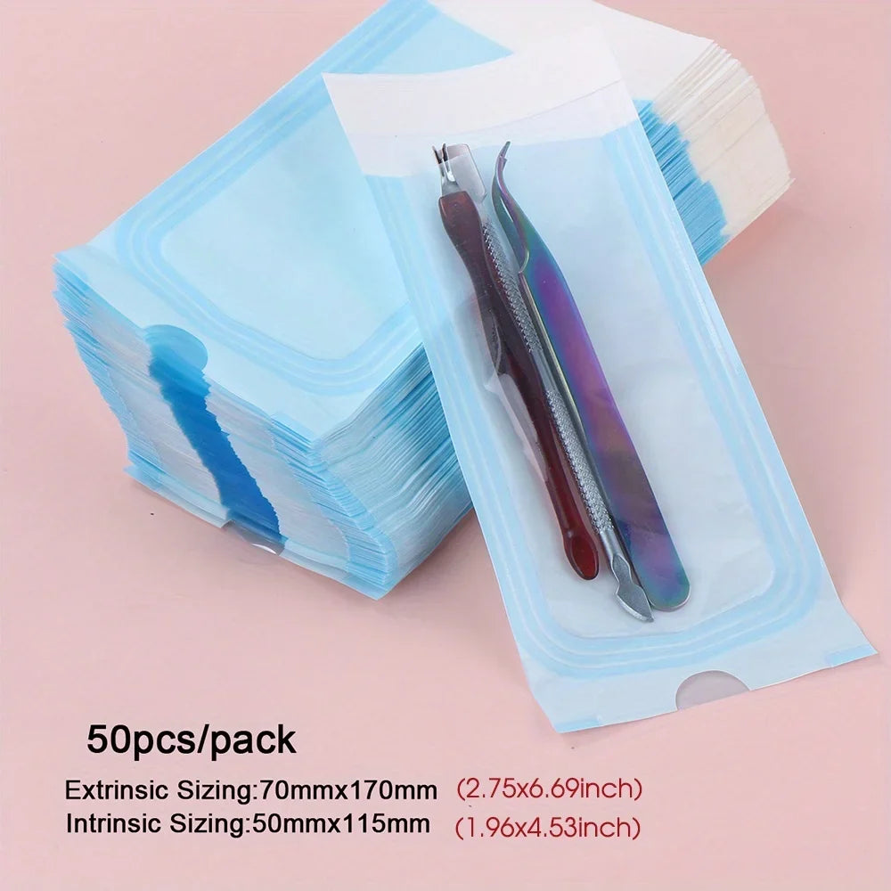 Self-Sealing Nail Art Tool Pouches – 50-Pack Packaging Bags Nail Tool Packaging Qme