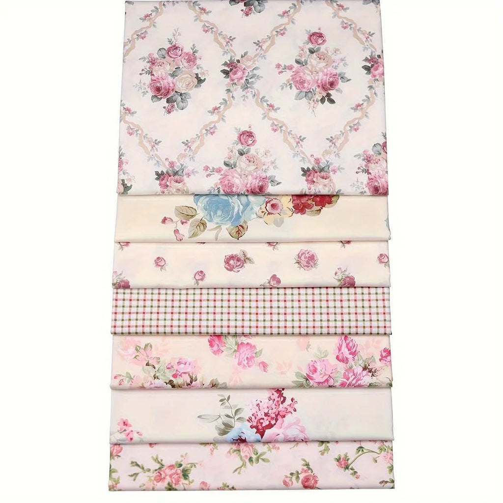 Pink Rose Printed Polyester Fabric for Sewing & DIY Crafts Craft Sewing Fabric Qme