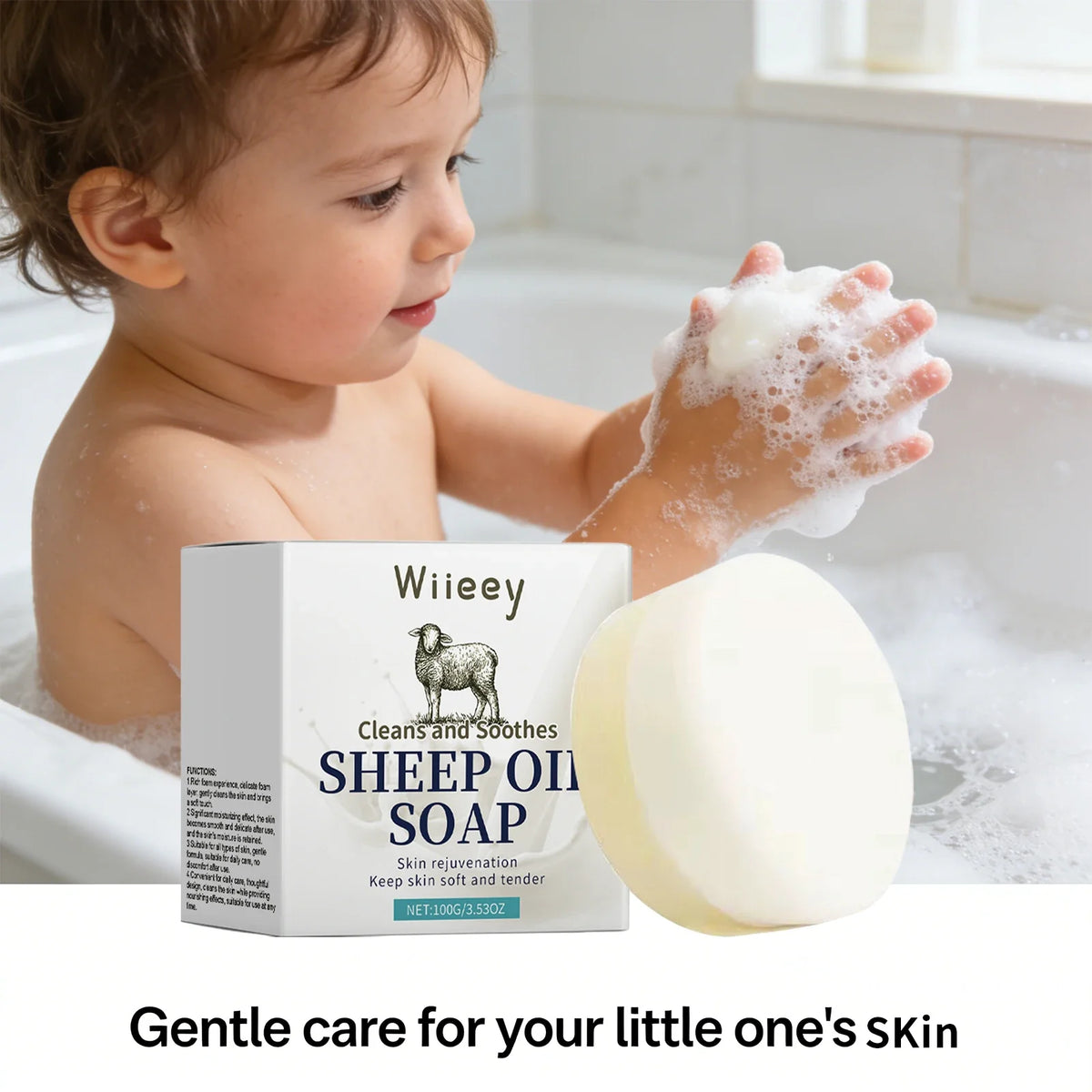 Natural Sheep Oil Soap for Kids – Gentle Cleansing Bar Kids Cleansing Soap Qme
