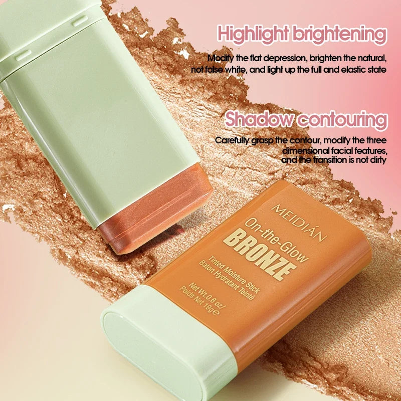 Qme Waterproof Powder Blush Stick – 4 Vibrant Shades Powder Blush Stick Qme
