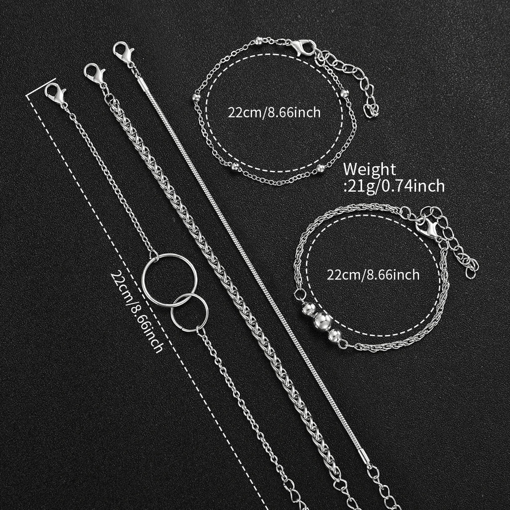 Women's Roman Dial Quartz Watch & Silver Alloy Bracelet Set Quartz Watch Set Qme