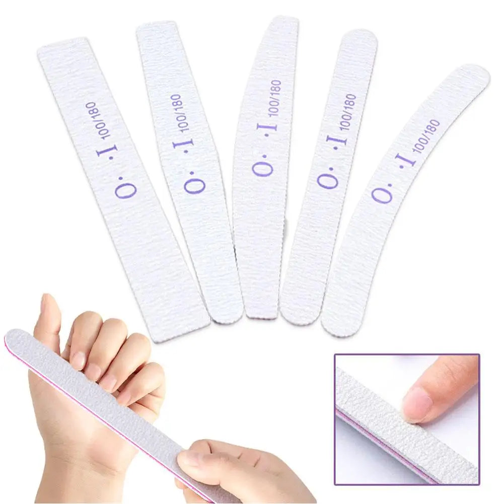 Ultra-Thin Nail Sanding Strip Files 100/180 Grit – 10 Pack Nail Files Qme