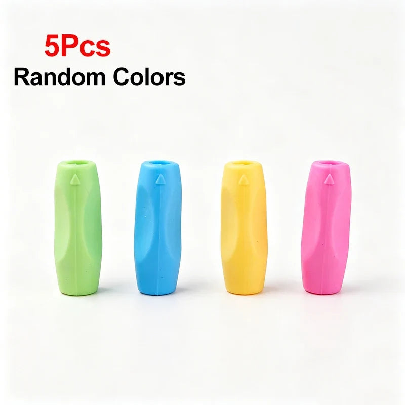 Silicone Pencil Grips for Kids 5-Pack – Ergonomic Pen Holders Pencil Grip Set Qme 5pcs random colors