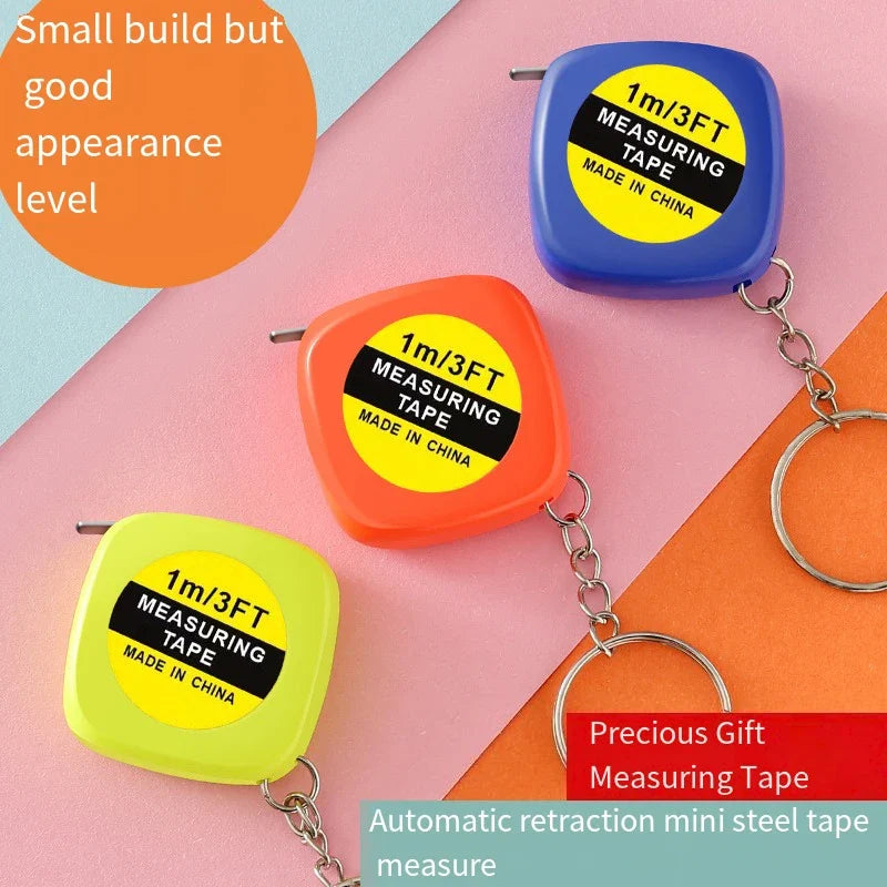 Mini Keychain Tape Measure 1M Retractable Pocket Tool | 4 Colors Keychain Tape Measure Qme
