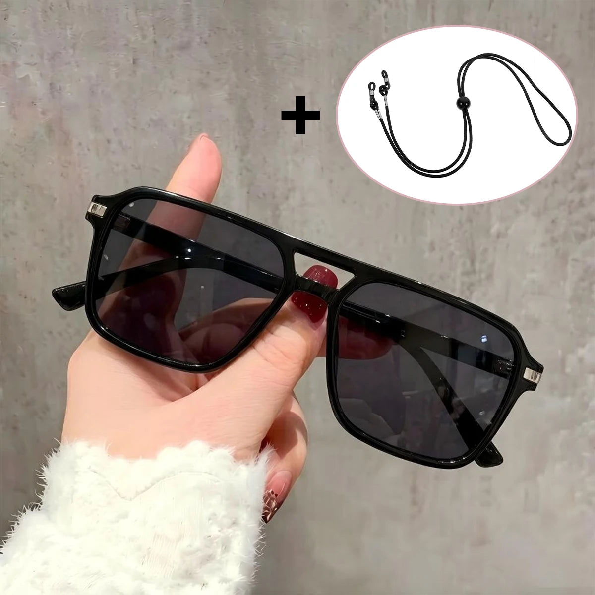 VOPHA Oversized Square Sunglasses Unisex UV400 Vintage Style Fashion Sunglasses Qst C1