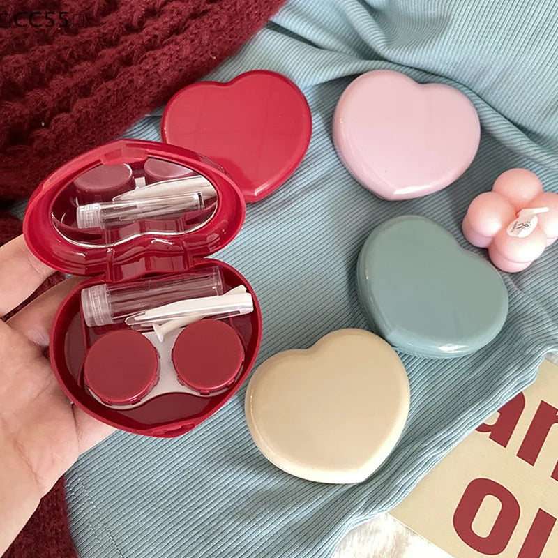 Candy Color Contact Lens Case with Mirror – Travel Storage Contact Lens Case Qst