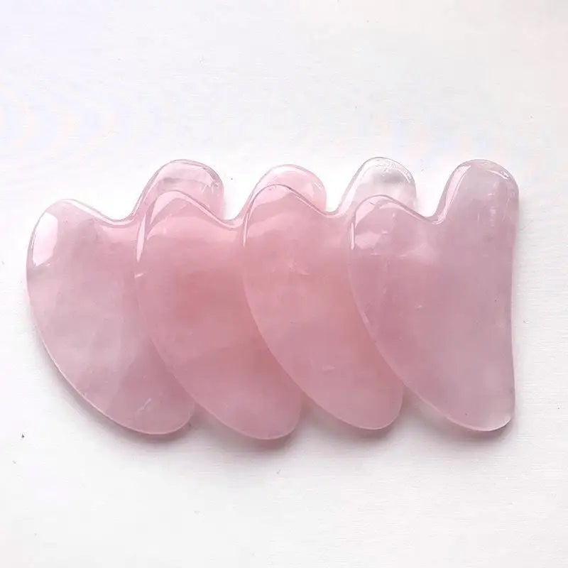 Heart Gua Sha Rose Quartz & Jade Face Massage Tool Gua Sha Massage Tool Qme