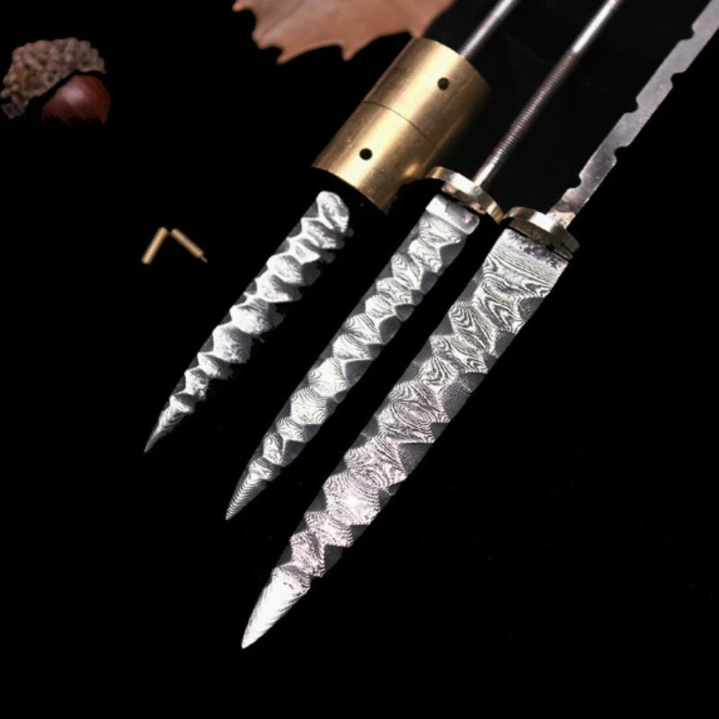 Damascus Steel Tea Knife Blade Blank – DIY Craft Tool Blade Blank Qst