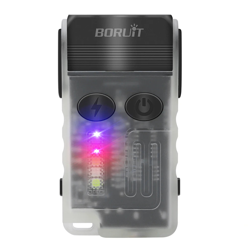 BORUiT V20 1000LM LED Keychain Flashlight USB-C Rechargeable LED Keychain Flashlight Qst white 1pc