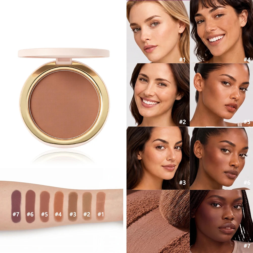 DANCHEL Matte Contour Powder – Soft Focus Sculpting Pressed Powder Contour Powder Qst