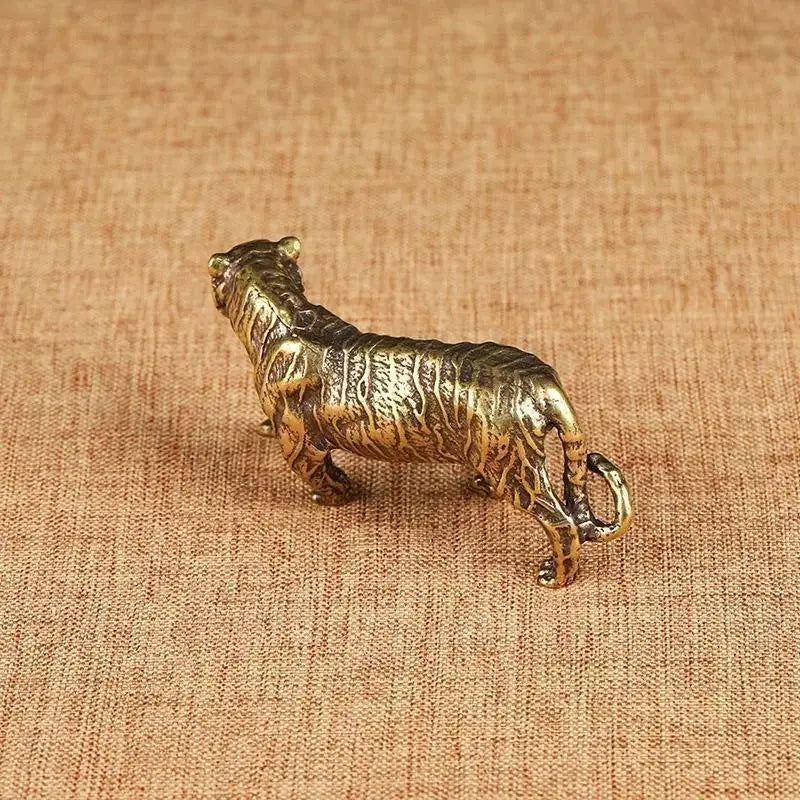 Pure Copper Brass Tiger Statue | Animal Figurine Home Decor Animal Figurine Statue Qme