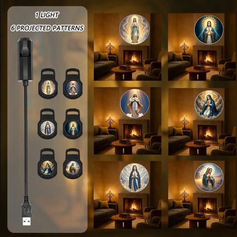 Religious USB Projection Light – 12 Sacred Patterns | Qme USB Projection Light Qme 1set