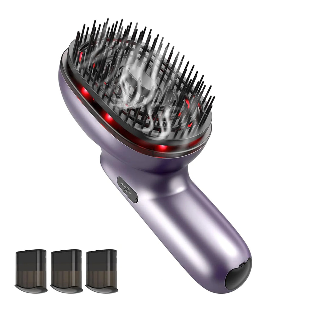 Jitesy Electric Scalp Massage Comb – Red Light & Essential Oil Scalp Massage Comb Qst Purple Set
