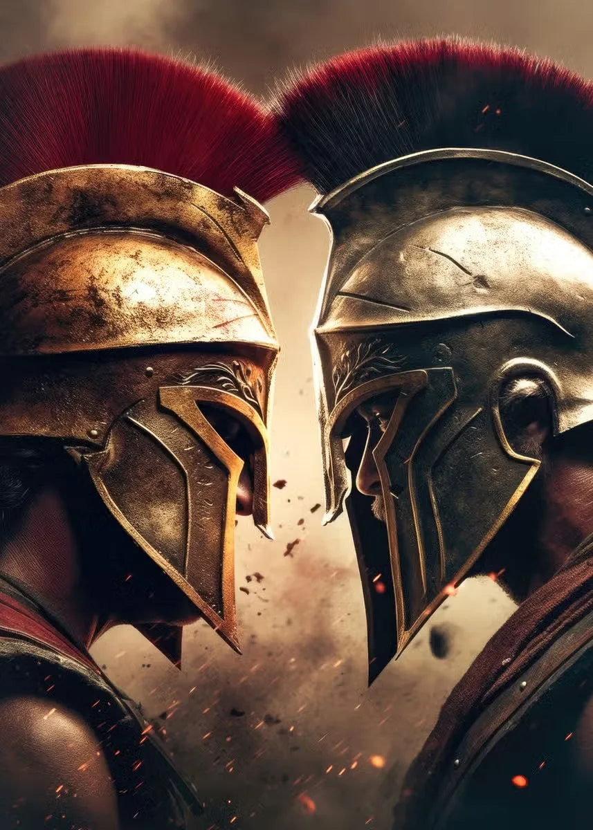 Spartan Warrior Helmet Canvas Wall Art Print | Home Decor Canvas Wall Art Qst A 40X60cm No Framed