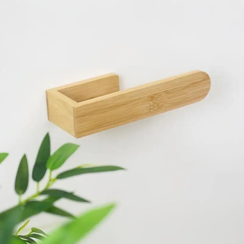 No-Drill Bamboo Towel Rack & Wall Shelf – Kitchen & Bath Wall-Mounted Towel Rack Qme