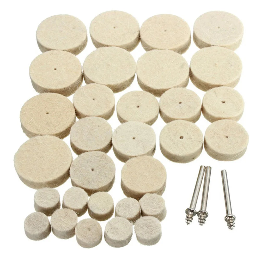 Wool Felt Polishing Wheels Buffing Disc Set – 33Pcs Rotary Polishing Wheel Set Qme